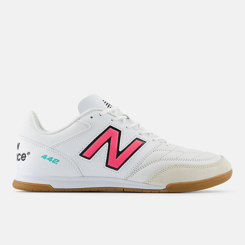 New Balance 442 V2 TEAM IN Shoes White with Hi-lite and Neon Pink